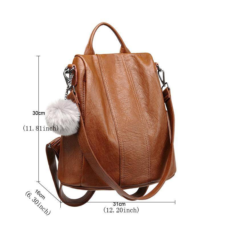 Anti-Theft Multifunction Leather Backpack Travel & Outdoor The Gadget Tingle