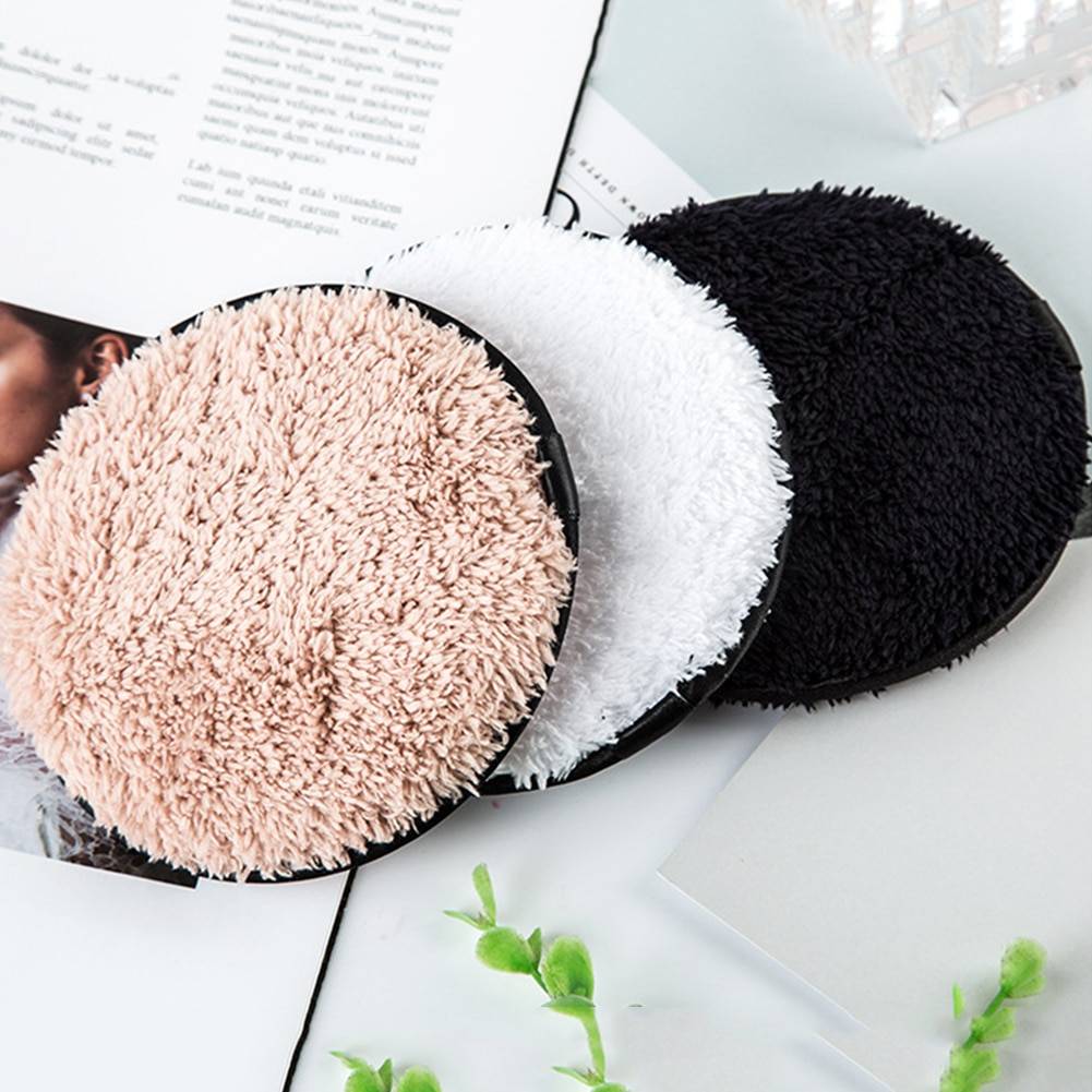 Microfiber Makeup Remover Pad Gadgets Color : White|Beige|Black 