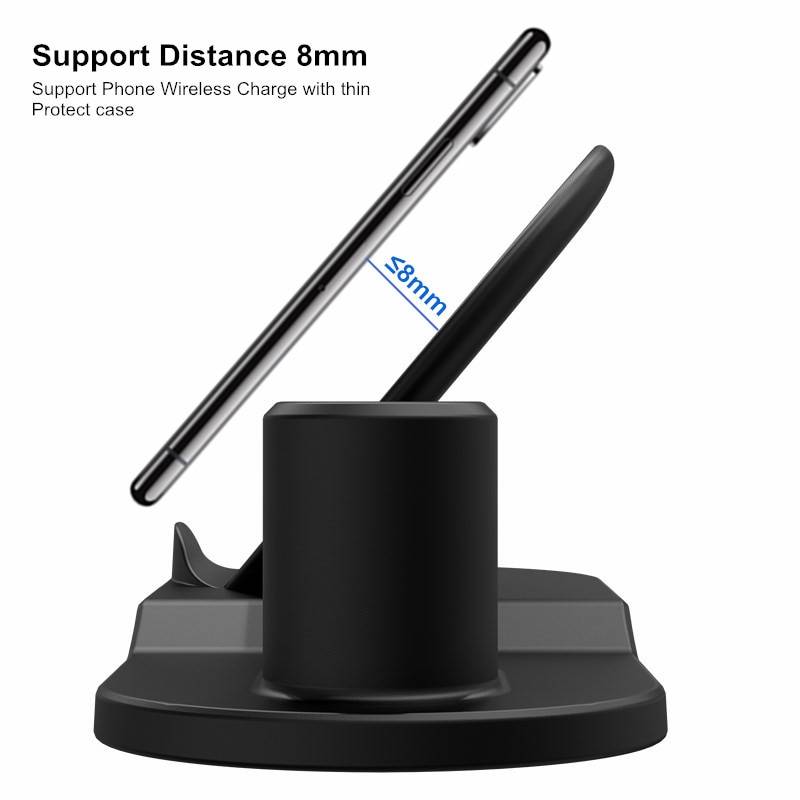 3-in-1 Wireless Charging Dock Station Phone & Accessories Color : White|Black 
