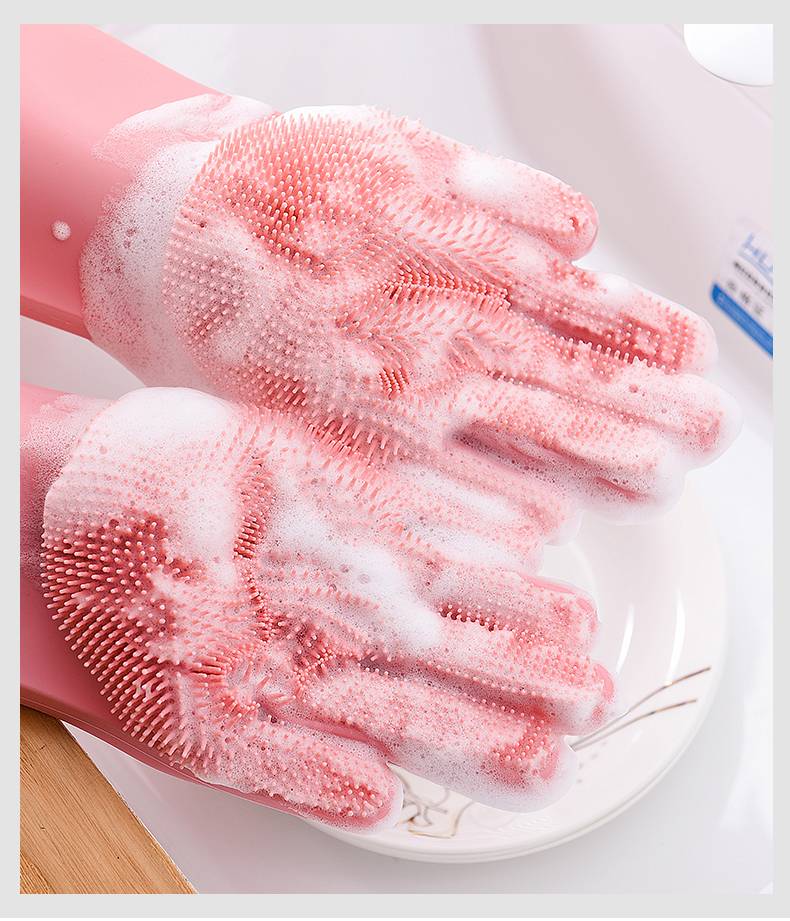 Magic Silicone Washing Sponge Gloves Home Goods Color : Yellow|Blue|Red|Deep Blue|Pink|Gray|Violet|Light Violet|Green|Sky Blue 