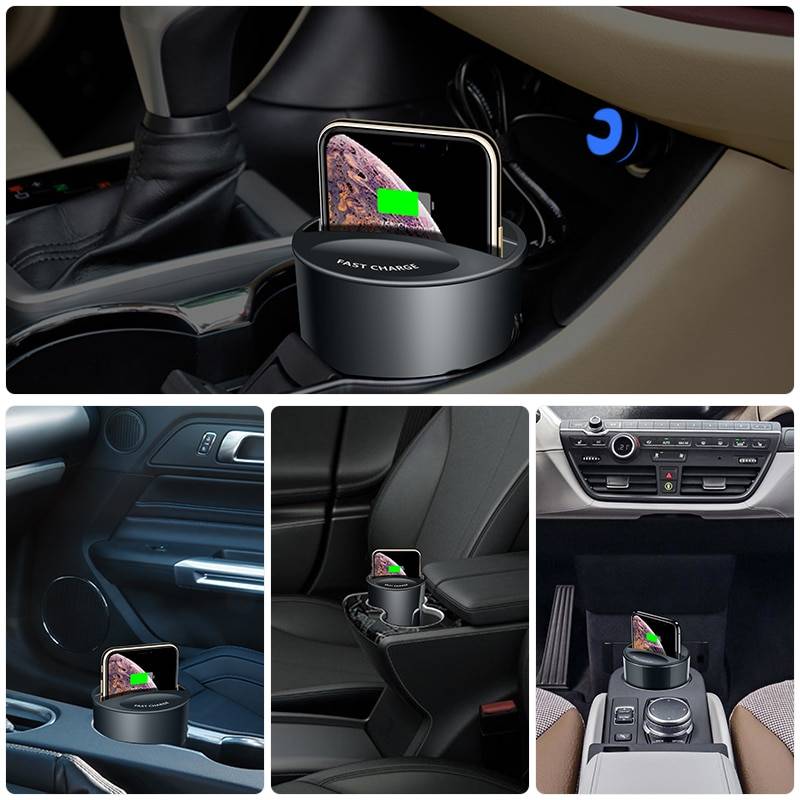 10W Fast Wireless Car Cup Phone Charger