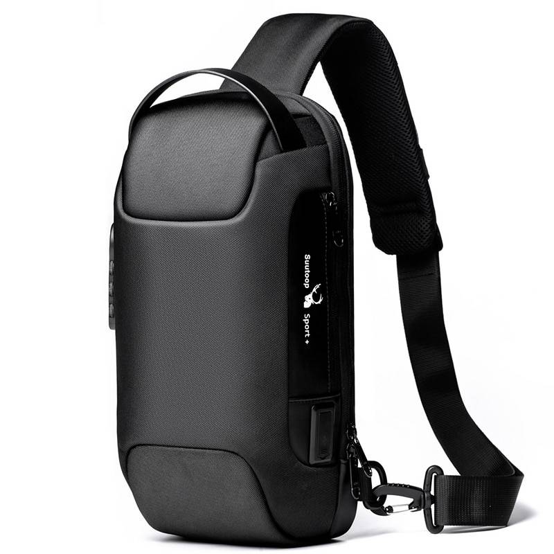 Men's Waterproof USB Oxford Anti-theft Crossbody Bag