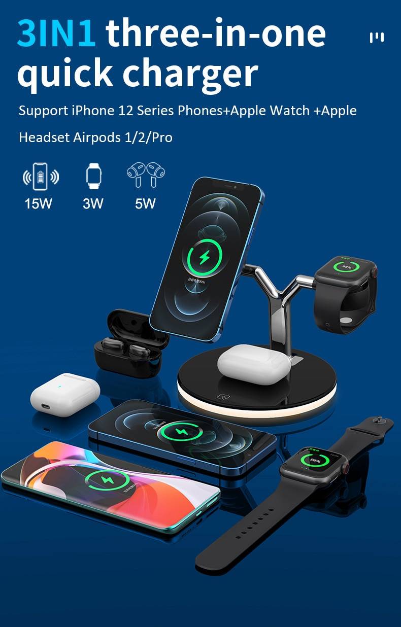 3-in-1 Magnetic Wireless Charging Stand 3-in-1 Magnetic Wireless Charging Stand