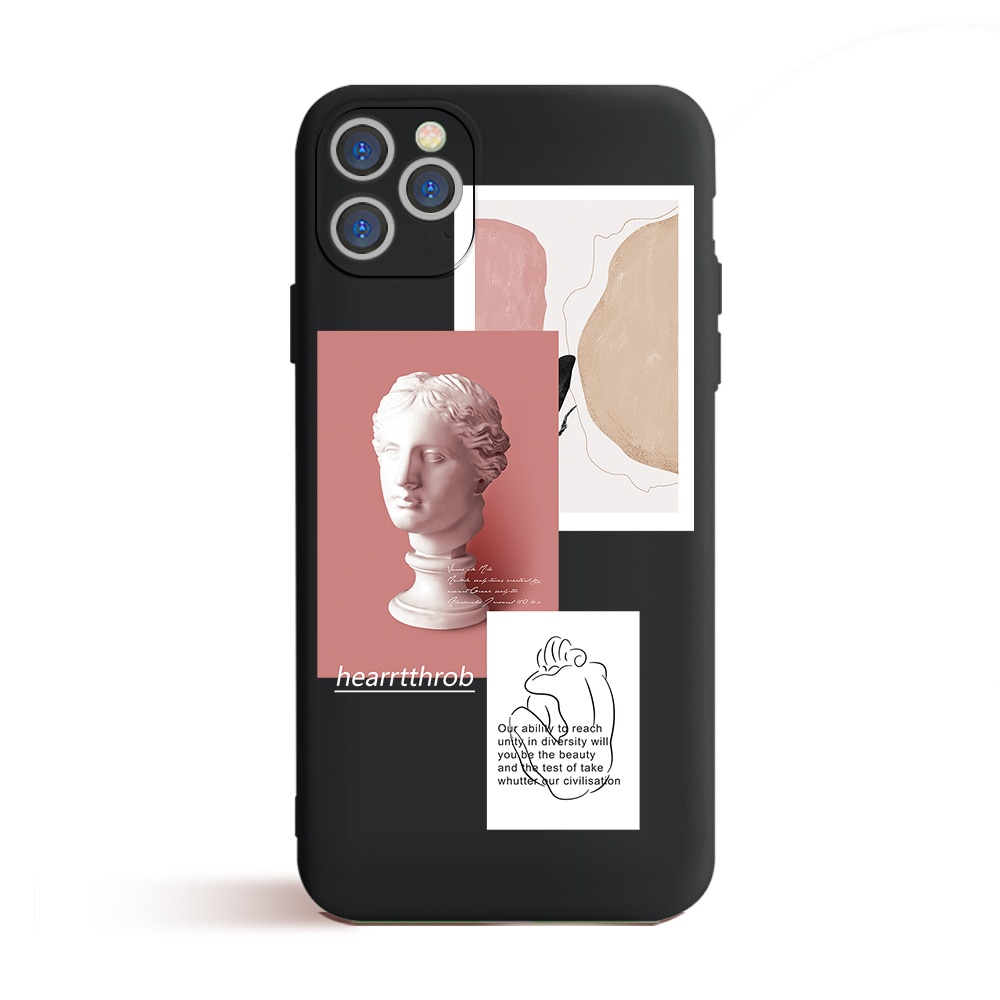 Sticker Silicone Black Case for iPhone