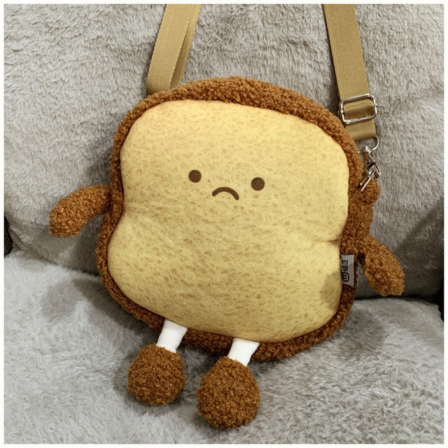 Bread Toast Shoulder Bag Cushion Toy