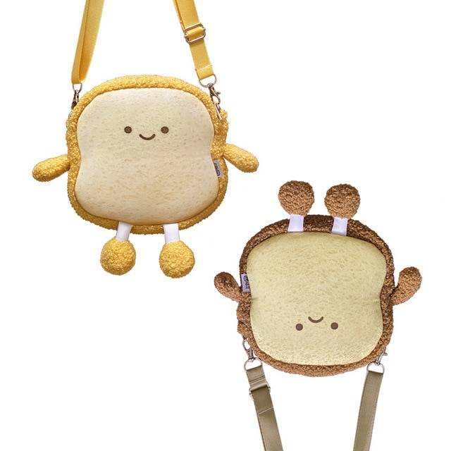 Bread Toast Shoulder Bag Cushion Toy