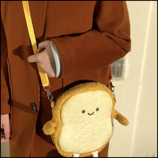 Bread Toast Shoulder Bag Cushion Toy