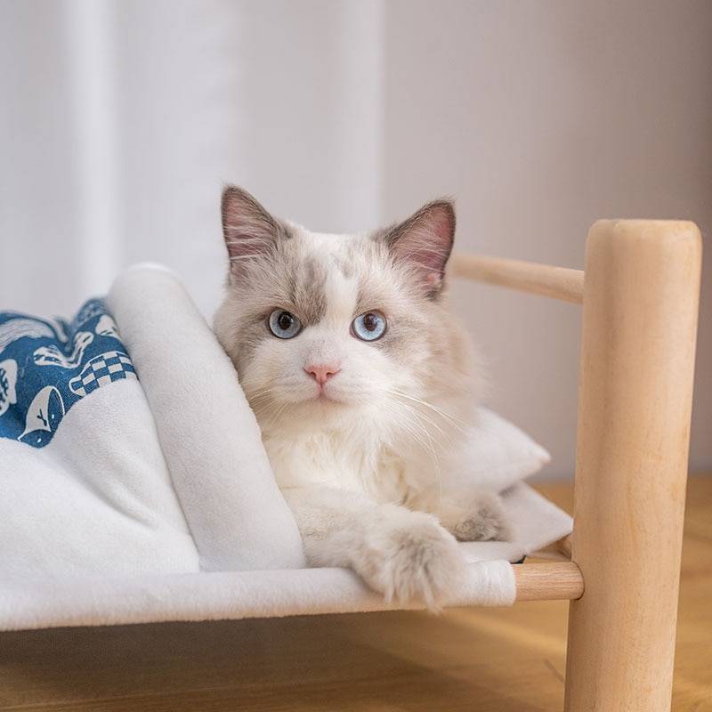 Wooden Pet Bed with Sleeping Bag