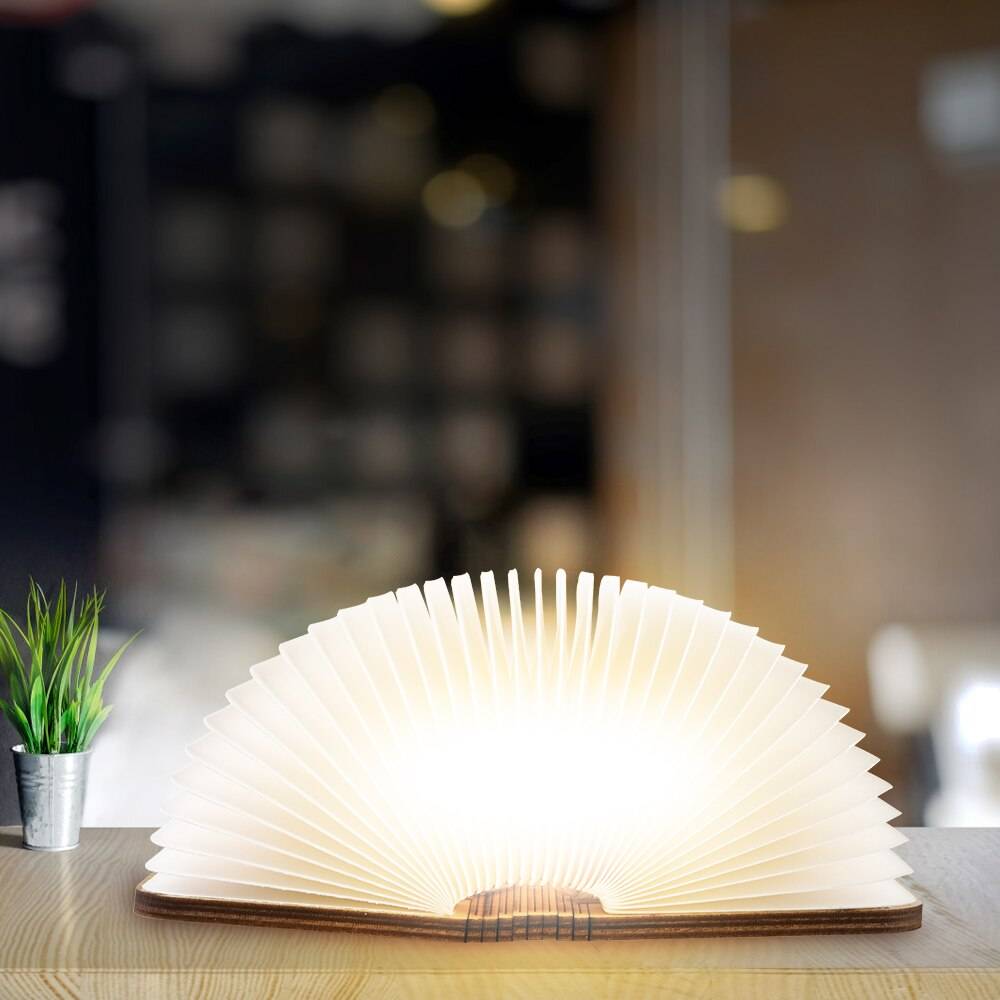Wooden Folding Book Lamp